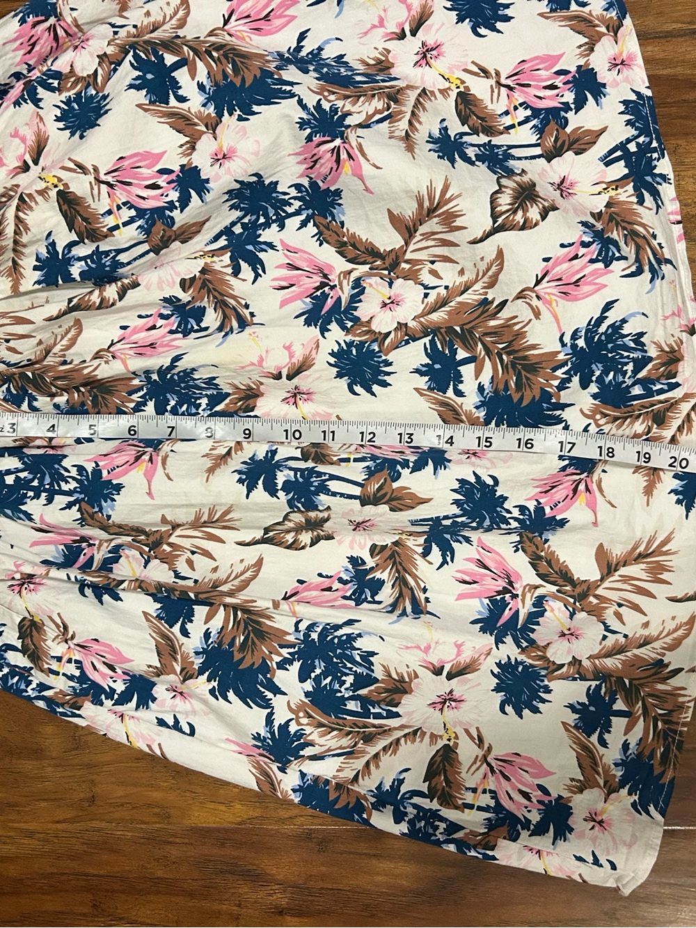 Grace Karin Cream Circle Skirt with Navy & Pink Floral Print - Picture 4 of 6